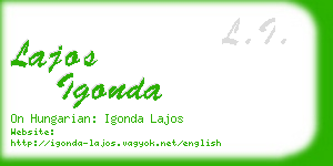 lajos igonda business card